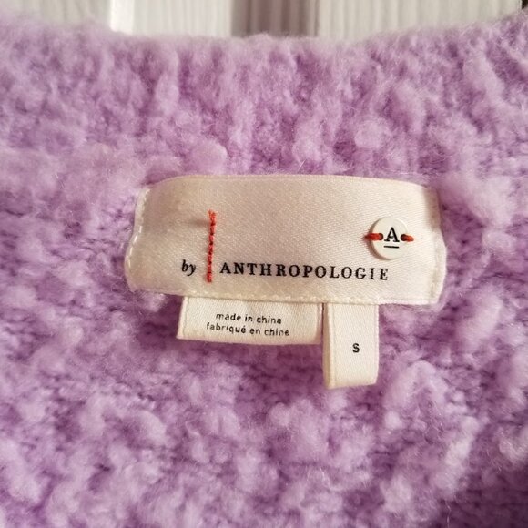 Anthropologie Women's Sweater Small Purple Simone Lavender Wool Alpaca Blend - Picture 6 of 7